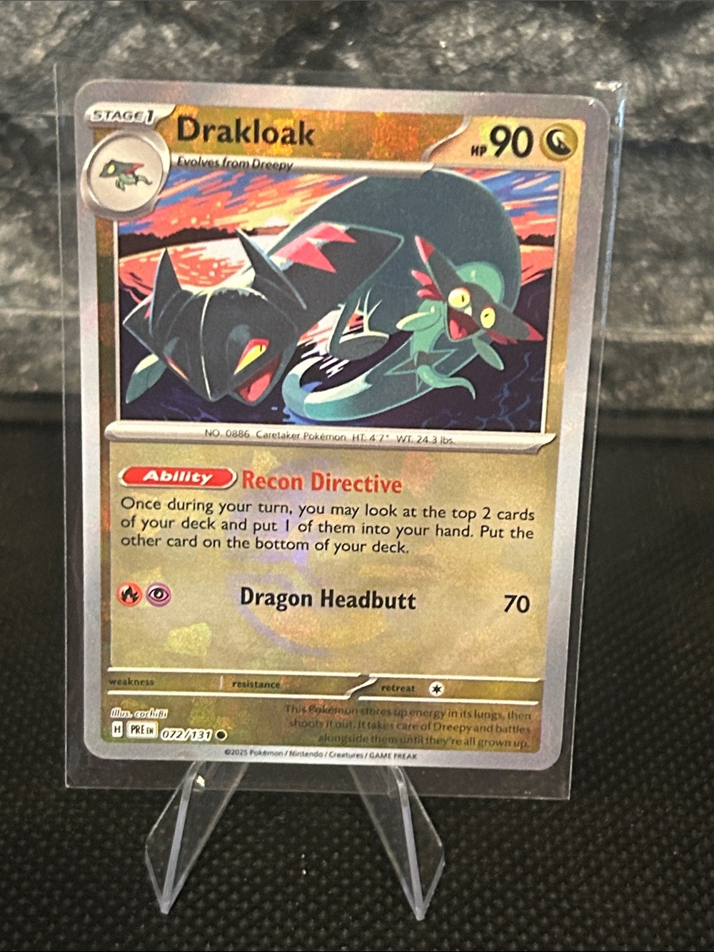 Pokemon Drakloak Pokeball‎ 072/131 Holo from Prismatic Evolutions M/NM